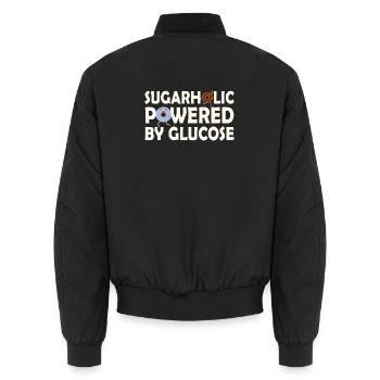 Sugarholic alimenté par le glucose - Bomber unisexe - noir - Dos - AI Model Male 185 light (185cm)