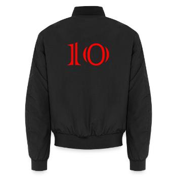 10. 10 ANS. 10e ANNIVERSAIRE. ANNIVERSAIRE 10 ANS. - Bomber unisexe - noir - Dos - AI Model Male 185 light (185cm)