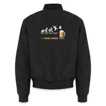 Ich freue mich auf das Wochenende – Bierhumor - Unisex Bomberjacke - Schwarz - Hinten - AI Model Male 185 light (185cm)