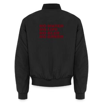 WATER - Unisex Bomberjacke - Schwarz - Hinten - AI Model Male 185 light (185cm)