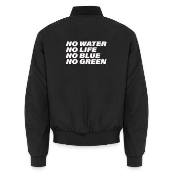 WATER - Unisex Bomberjacke - Schwarz - Hinten - AI Model Male 185 light (185cm)