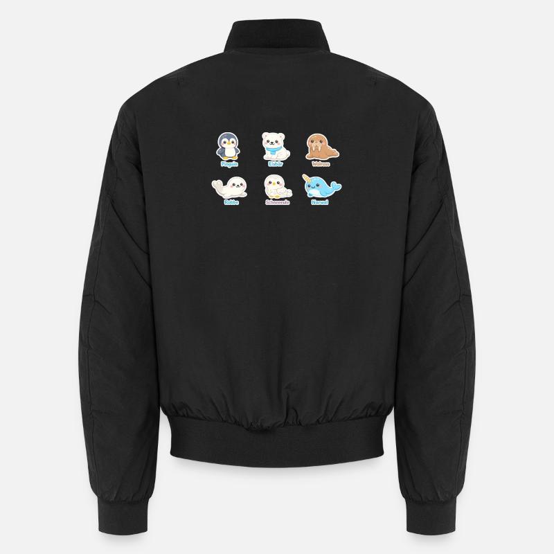 Kuschelige Arktis-Tierwelt - Unisex Bomberjacke - Schwarz