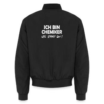 Chemiker als Job - Unisex Bomberjacke - Schwarz - Hinten - AI Model Male 185 light (185cm)