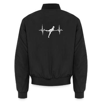 Slackline EKG Herzschlag - Unisex Bomberjacke - Schwarz - Hinten - AI Model Male 185 light (185cm)