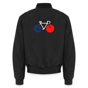 Fahrrad weiß, blau, rot - Unisex Bomberjacke - Schwarz - Hinten - AI Model Male 185 light (185cm)