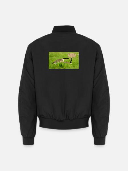 Gans - Wo ist mein Protein - Unisex Bomberjacke - Schwarz