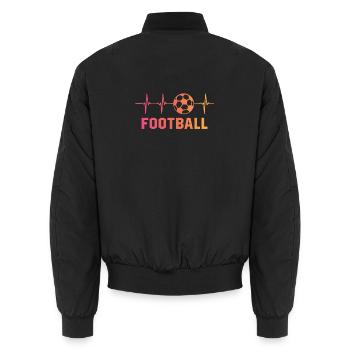 football herzschlag fußball fußballspieler - Unisex Bomberjacke - Schwarz - Hinten - AI Model Male 185 light (185cm)