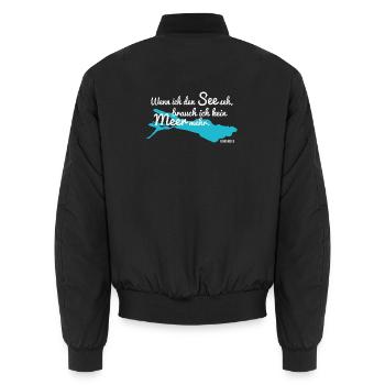 Wenn ich den See seh – Bodensee - Unisex Bomberjacke - Schwarz - Hinten - AI Model Male 185 light (185cm)