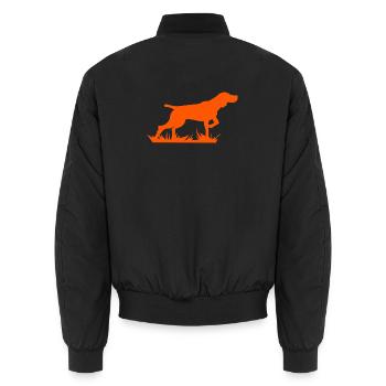 Vorstehund Jagdhund Silhouette - Unisex Bomberjacke - Schwarz - Hinten - AI Model Male 185 light (185cm)