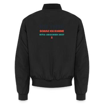 Kita Abschied 2027 Tschüss Kindergarten Schulkind - Unisex Bomberjacke - Schwarz - Hinten - AI Model Male 185 light (185cm)