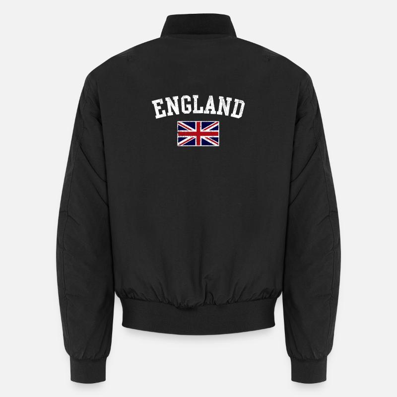 England Crest Union Jack - Unisex Bomber Jacket - black