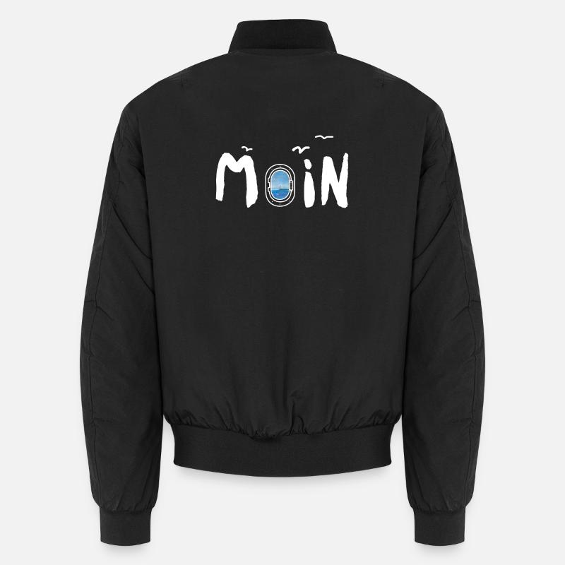 Moin Meer Leuchtturm Möwe - Unisex Bomberjacke - Schwarz