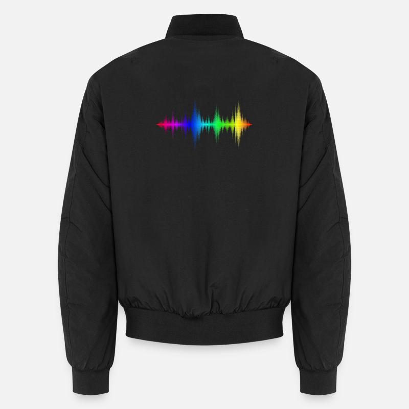 Regenbogen Schallwellen - Unisex Bomberjacke - Schwarz