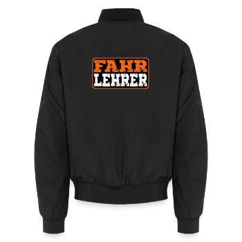 Geschenke für Fahrlehrer - Fahrschule Lehrer - Unisex Bomberjacke - Schwarz - Hinten - AI Model Male 185 light (185cm)