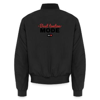 Cadeau 'Best Tonton, Mode On', pour Tontons - Bomber unisexe - noir - Dos - AI Model Male 185 light (185cm)