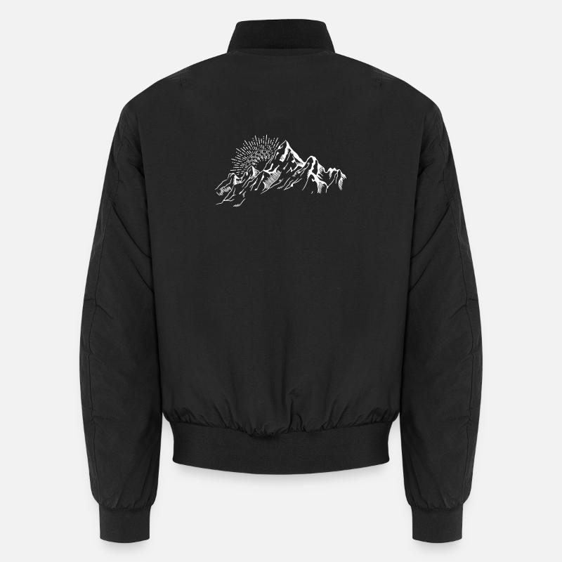 Sunrise Peak Mountain Silhouette Unisex Bomber Jacket