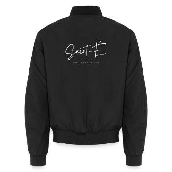 Saint-étienne - gift - hollywood - Unisex Bomber Jacket - black - Back - AI Model Male 185 light (185cm)