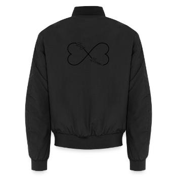 Dog - Unisex Bomber Jacket - black - Back - AI Model Male 185 light (185cm)
