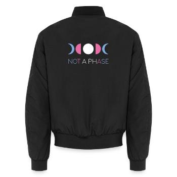 LGBTQ Pride Month - Not a Phase - Transgender - Unisex Bomber Jacket - black - Back - AI Model Male 185 light (185cm)