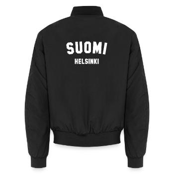 HELSINKI, Suomi, Finlande - Bomber unisexe - noir - Dos - AI Model Male 185 light (185cm)
