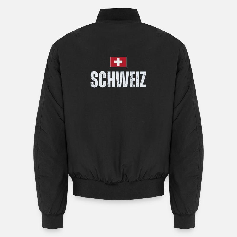 Schweizer Flagge, Schweizer Patriot - Unisex Bomberjacke - Schwarz