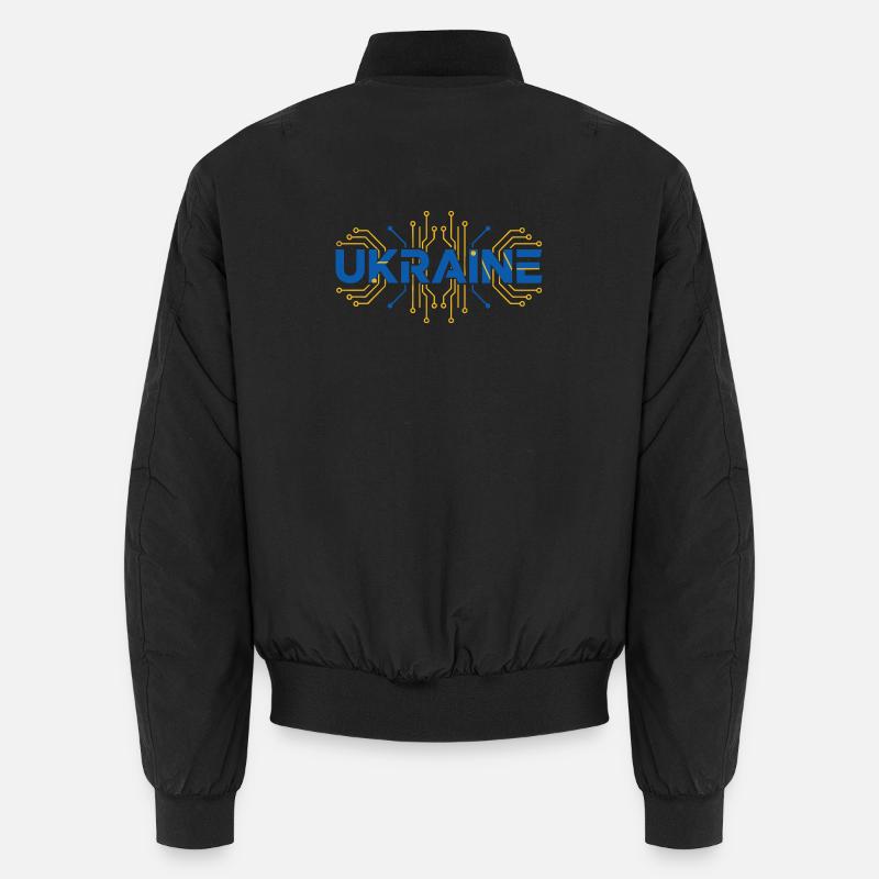 Ukraine Circuit Flag Design Unisex Bomber Jacket