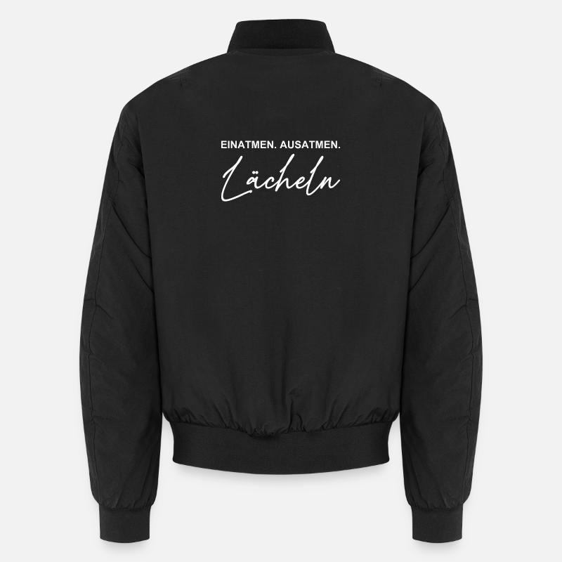 Inhale - Exhale - Smile - Unisex Bomber Jacket - black