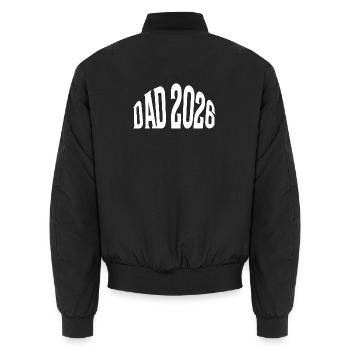 Dad 2026 - Unisex Bomber Jacket - black - Back - AI Model Male 185 light (185cm)