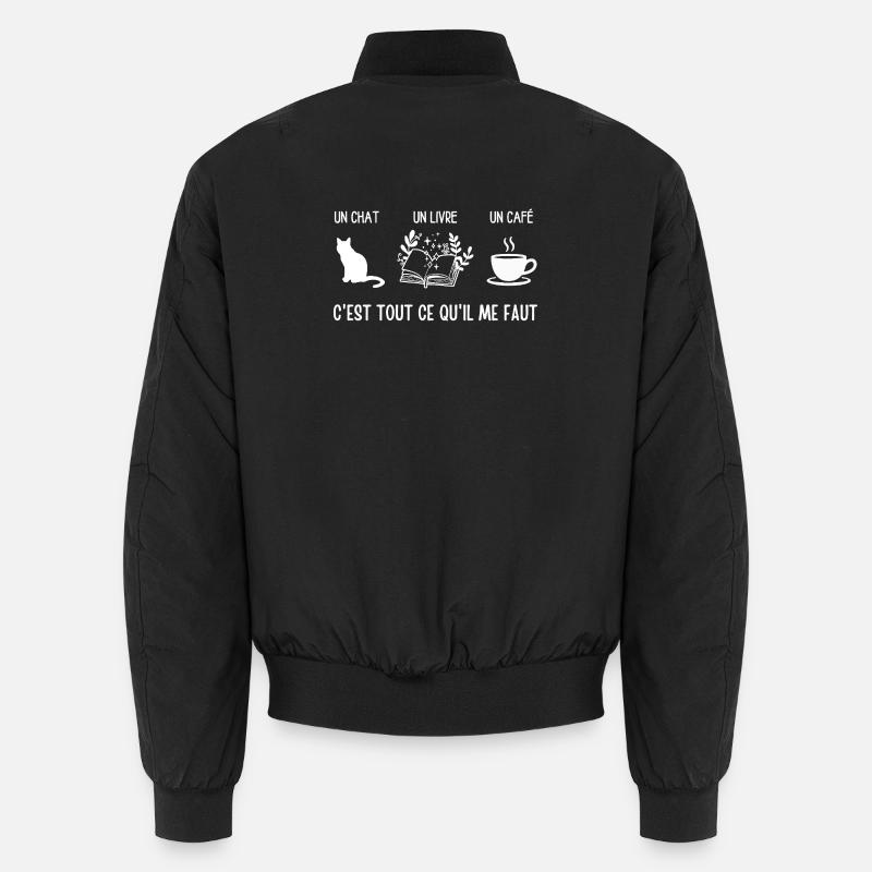 Cat Book Coffee: Everything You Need Unisex Bomber Jacket