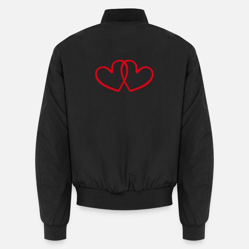 Rote Herzen Unisex Bomberjacke