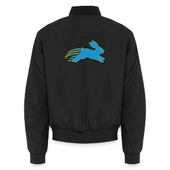 Rennender Hase Speed Bunny Logo Vektor - Unisex Bomberjacke - Schwarz - Hinten - AI Model Male 185 light (185cm)