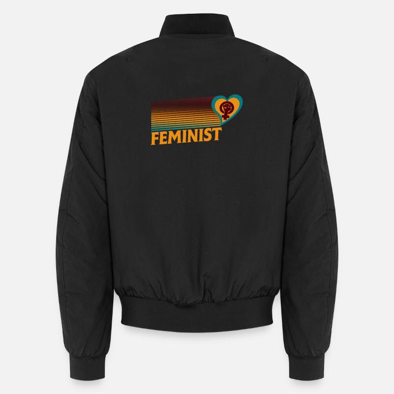 Feministischer Herzfaust-Regenbogen - Unisex Bomberjacke - Schwarz