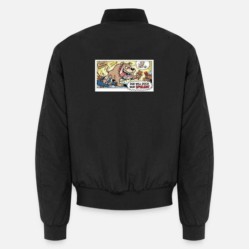 He just wants to play - Unisex Bomber Jacket - black