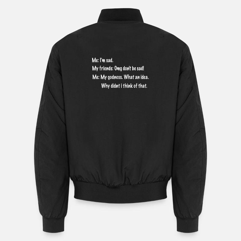 Genius Advice Humor Quote - Unisex Bomber Jacket - black
