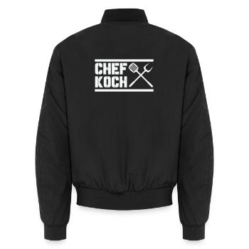 chef_koch - Bomber unisexe - noir - Dos - AI Model Male 185 light (185cm)