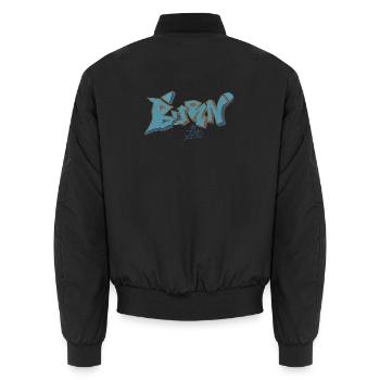 Contour bleu graffiti de Berlin - Bomber unisexe - noir - Dos - AI Model Male 185 light (185cm)