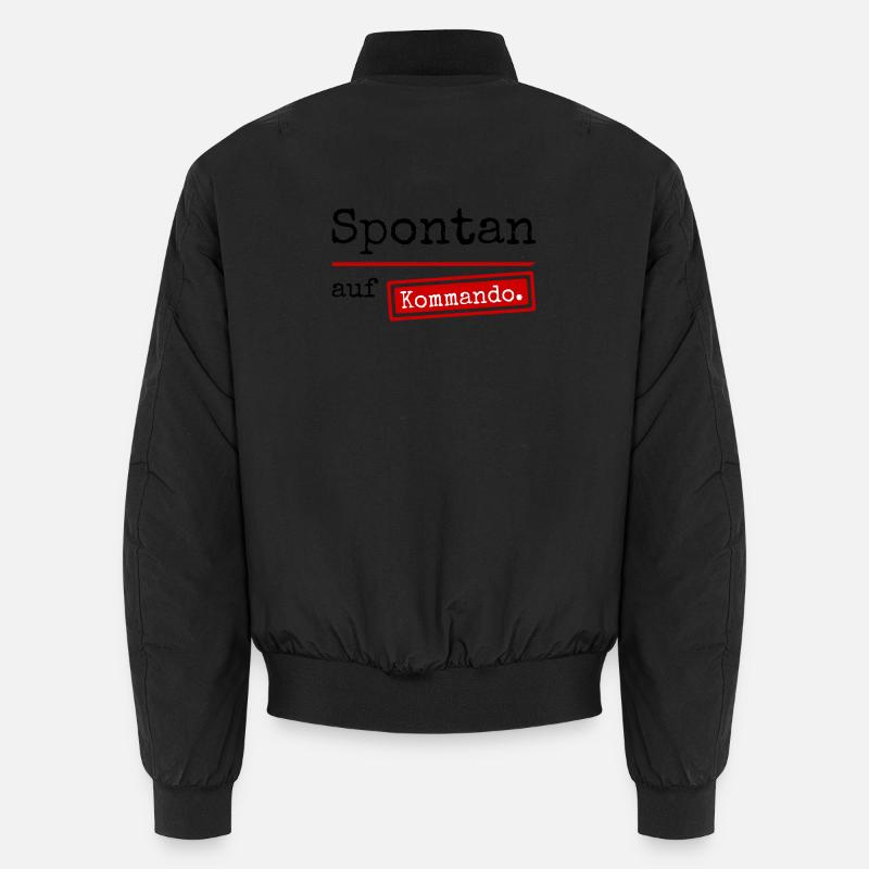 Spontan auf Kommando_weiss - Unisex Bomberjacke - Schwarz