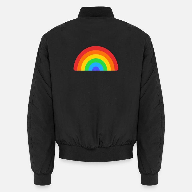 Retro Rainbow Arc - Unisex Bomber Jacket - black