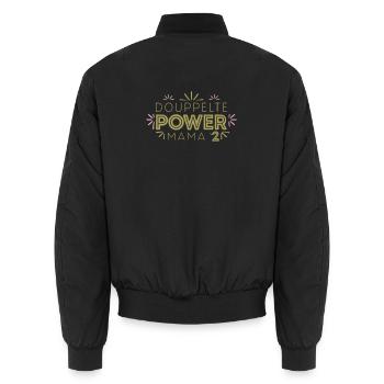 Mama Hoch 2 Zwillinge Zweifache Mutter Mama - Unisex Bomberjacke - Schwarz - Hinten - AI Model Male 185 light (185cm)