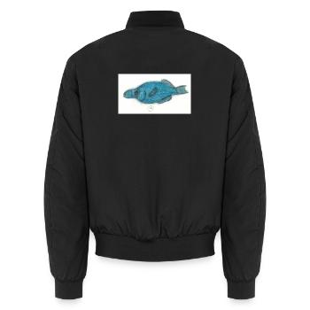 Vogellippfisch - Unisex Bomberjacke - Schwarz - Hinten - AI Model Male 185 light (185cm)