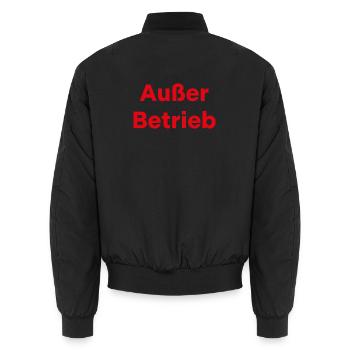 Außer Betrieb - Unisex Bomberjacke - Schwarz - Hinten - AI Model Male 185 light (185cm)