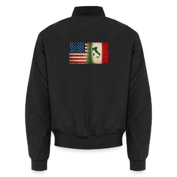 Italiens Fier Identité Amitié États-Unis Italie - Bomber unisexe - noir - Dos - AI Model Male 185 light (185cm)