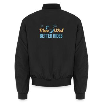 Plus de vent, de meilleures attractions – T-shirt de kitesurf - Bomber unisexe - noir - Dos - AI Model Male 185 light (185cm)