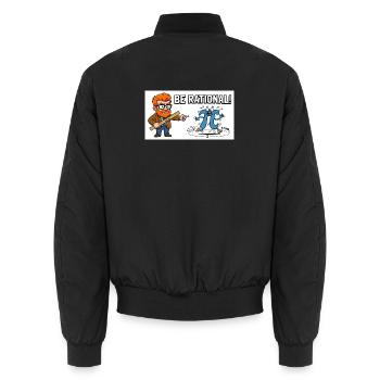 Be Rational Math Cartoon - Unisex Bomberjacke - Schwarz - Hinten - AI Model Male 185 light (185cm)