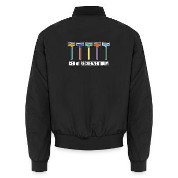 Programmer 6 Stages of debugging - Unisex Bomber Jacket - black - Back - AI Model Male 185 light (185cm)