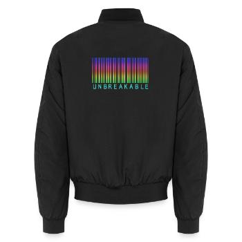 Barcode Unbreakable Rainbow - Unisex Bomber Jacket - black - Back - AI Model Male 185 light (185cm)
