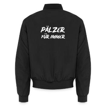 Pälzer für immer – Pfälzer Dialekt & Heimat Spruch - Unisex Bomberjacke - Schwarz - Hinten - AI Model Male 185 light (185cm)