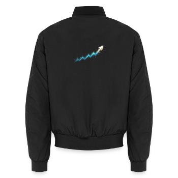 To The Moon: Bullenmarkt-Wachstumsdiagramm mit Golden - Unisex Bomberjacke - Schwarz - Hinten - AI Model Male 185 light (185cm)