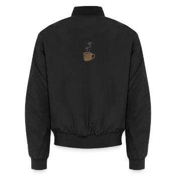 Cozy Morning Coffee Realistische Fotografie - Unisex Bomberjacke - Schwarz - Hinten - AI Model Male 185 light (185cm)