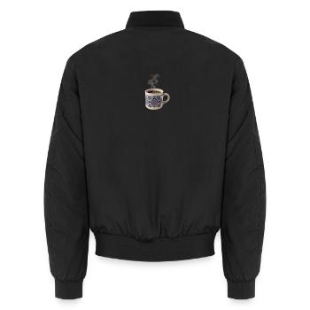 Gemütlicher Morgen Vintage-Keramikkaffee - Unisex Bomberjacke - Schwarz - Hinten - AI Model Male 185 light (185cm)